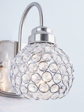 Style Selections 4-in x 4.75-in Globe Chrome Crystal Vanity light shade -6
